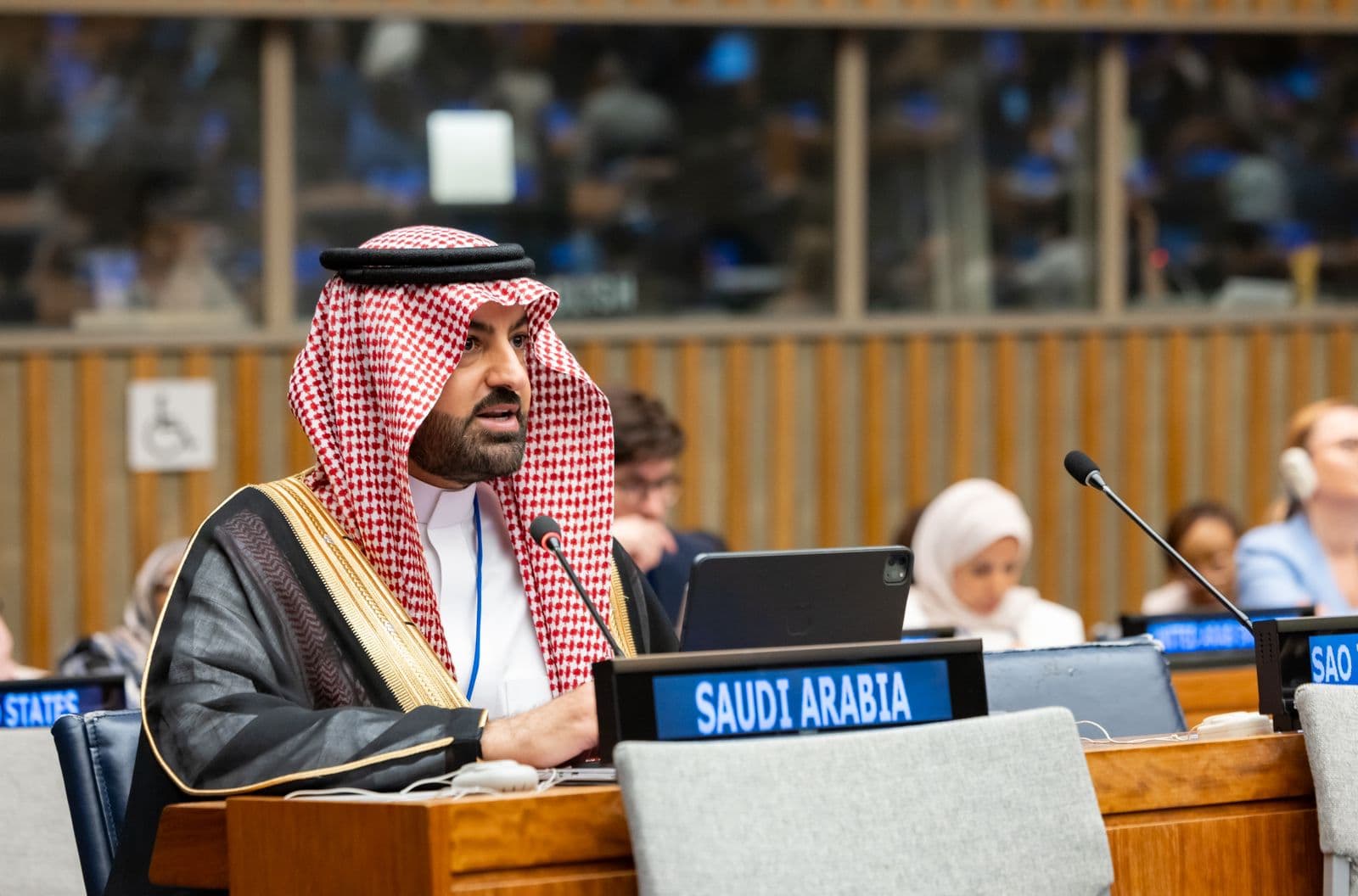 سعادة الدكتور طارق الحمد، وكيل وزارة الموارد البشرية والتنمية الاجتماعية للشؤون الدولية، في أعمال المنتدى السياسي رفيع المستوى للتنمية المستدامة