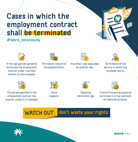 Cases in which the employment contract shall be terminated