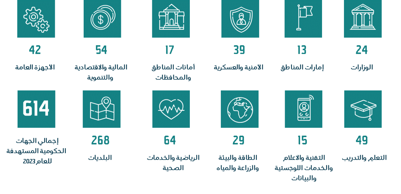 تقسيم المجموعات الحكومية والشبه الحكومية